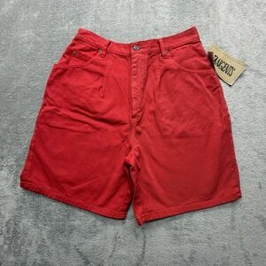 Tangents Shorts Womens 14 Red Denim Bermuda 8.5in Inseam Pockets Casual
